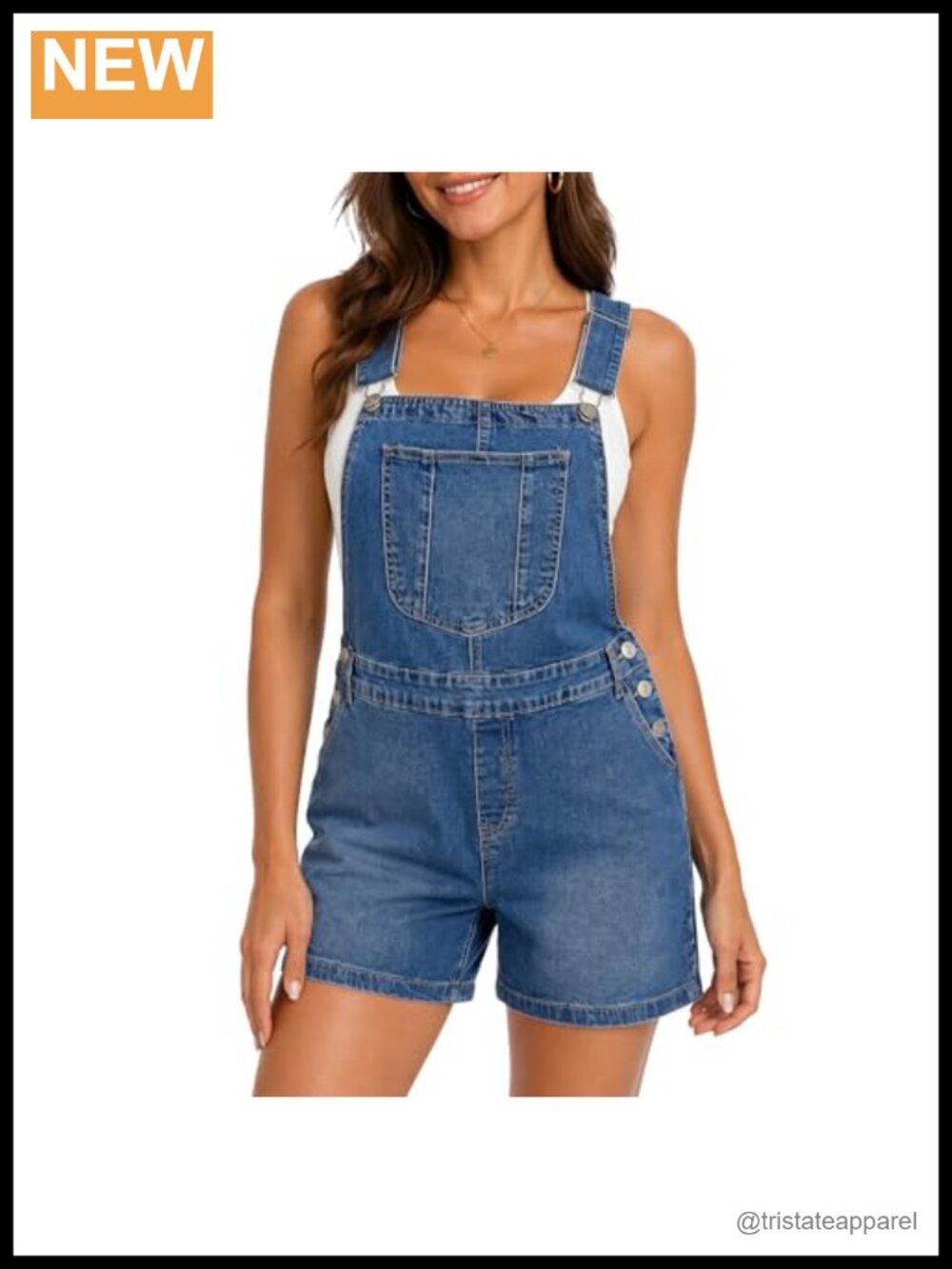 Stretch Denim Shortalls Casual Fit Adjustable Straps Summer Overalls